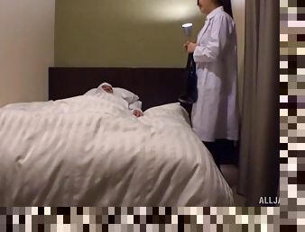 Late night fucking on the bed with a kinky Japanese doctor