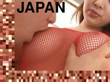 Japanese model Mai Uzuki enjoys getting fucked and gets cum on tits