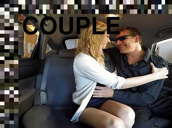Quickie fucking in the back of the car with adorable Rachel James