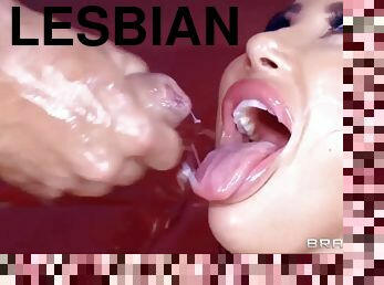 Cumshots compilation: hot babes get cum on face, cum on tits, lots of jizz for free