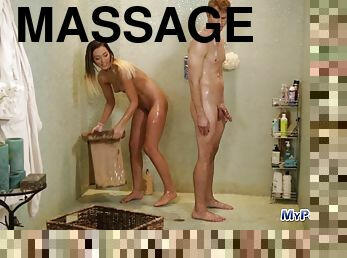 Jaye Summers shower massage. Pornstar does full body erotic massage