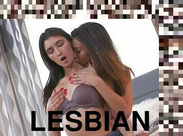 Close up video of lesbian room-mates having smooth sex. Bambi Joli