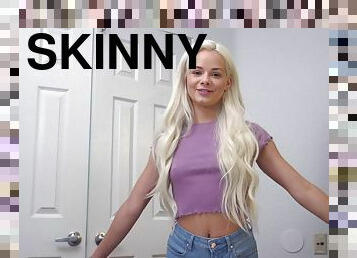 POV video of a big dick dude fucking skinny blonde Elsa Jean