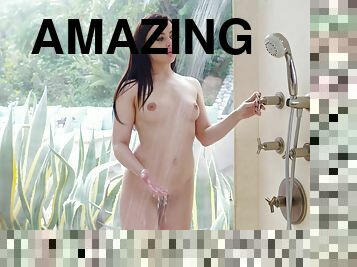 Amazing interracial fucking in the shower with Whitney Wright
