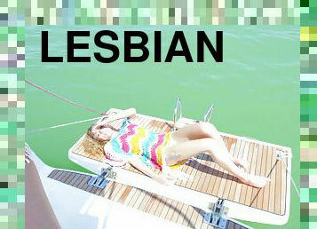 Wild lesbian sex on the private yacht between Amirah Adara & Angel Emily