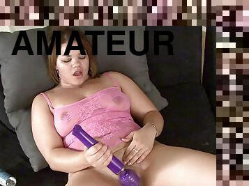 Sexy amateur BBW masturbating with her big vibrator