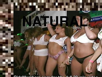 College girls get naked in a wild wet t-shirt contest!