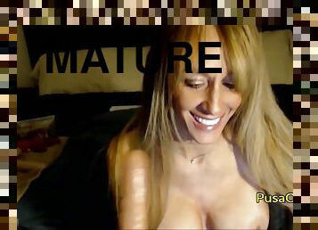 Hot mature blonde with busty big tits talking dirty and being so naughty