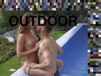 Hardcore fucking in outdoors pool with small tits Mary Rock