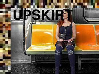 Upskirt Flashing in Subway  virtual reality with Jeny Smith