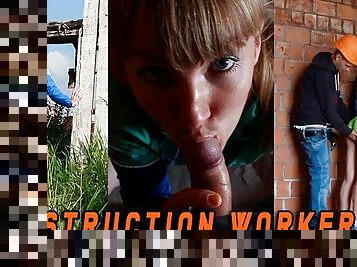 Russian teen was caught by the Builder when she masturbated