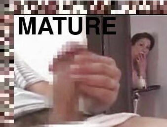 Chubby mature Japanese woman masturbates