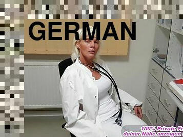 German nice female doctor seduced with creampie