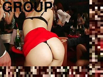 Group sex party in the club with lot of handsome mature pornstars