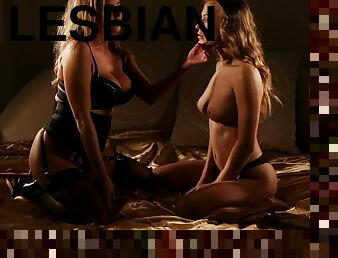 lesbiana, estrella-del-porno, medias, lencería, natural, erótico, nylon