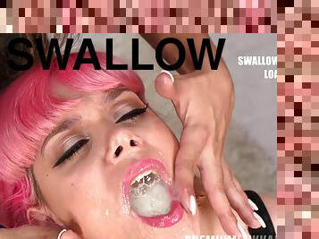 Pink Charlotte swallows 45 huge mouthful cumshots
