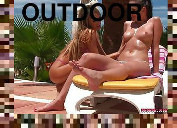 Outdoor lesbian sex under the sun - Judith Z and Sandra Shine