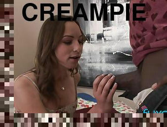 Amber Rayne interracial anal creampie with BBC buddy fucking her as