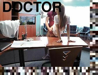 Doctor and a hot nurse spend their time at work fucking hard