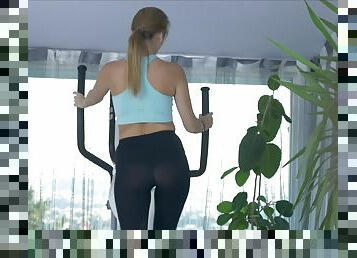 Russian babe Emily Thorne works out and gets fucked by her lover