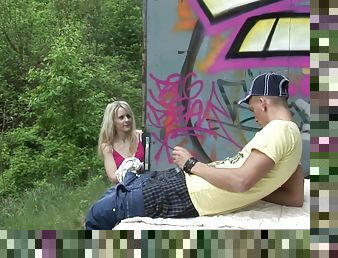 German teen public anal with homeless guy