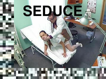 Nurse Mea Melone got horny and seduced the doctor for some dick