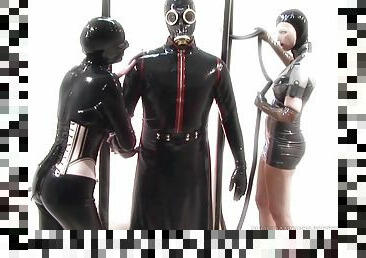 Costumed and horny friends enjoy kinky group sex and bdsm game