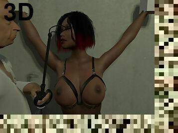 SM slut Elisha from Dr. Deviant VR game