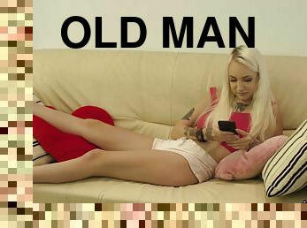 Hot teen blonde gets hardcore fucked by very old man