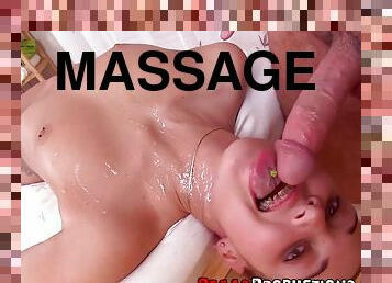 Instead of massage horny Zoe Zebra gets a hard therapist's penis