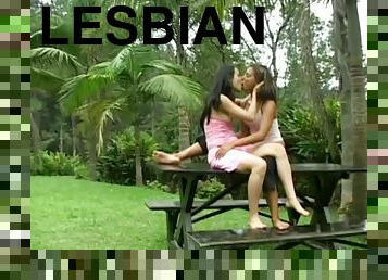 Two Horny Lesbians Having Extra Time In Outdoor Pussy Licking