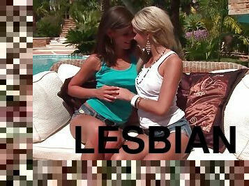 Anastasia C and Marketa Stroblova love fucking during a summer day