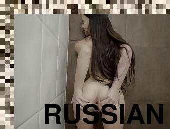 Long haired Russian teen Gina Ferocious ass fucked in the shower