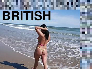 British amateur topless bikini in public