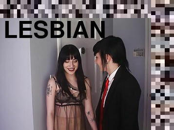 Teen tattooed goth lesbian couple Charlotte Sartre and Nikki Hearts