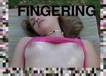 PREMIUMGFS - Wet teen Little April fingers her pussy