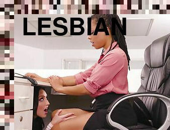 Interracial lesbian pussy licking with Kira Noir and Jade Baker