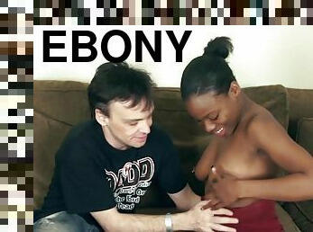 Ebony pussy is well used by a white man