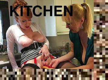 Pastries and pussy licking in the kitchen with Red XXX