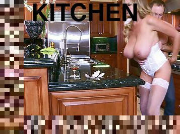 Hot kitchen fuck with stunning blonde babe Kelly Madison