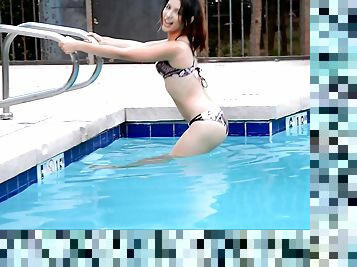 Beautiful girl Melody likes to swim naked more than anything