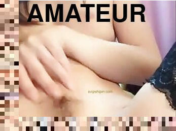 Amateur striptease and Solo masturbation