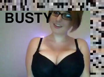 Busty curvy girl with glasses camshow 6