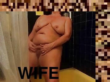 Wife takes a shower