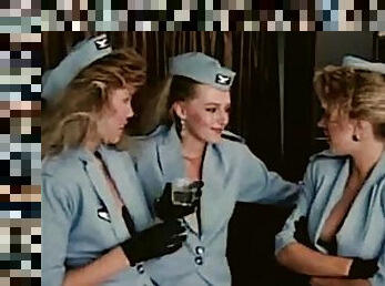 Horny stewardesses retro porn movie