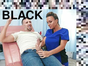 Aubrey Black is a busty doctor bouncing on a boner