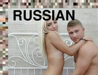 Horny Russian couple fucking on live cam