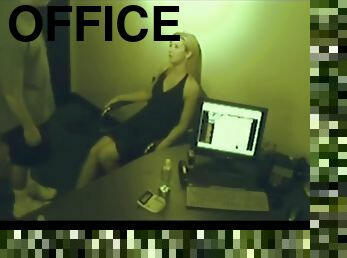 Footjob office slut caught on cam