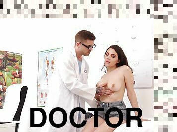 Doctor undressing Valentina Nappi at his clinic and fucking her