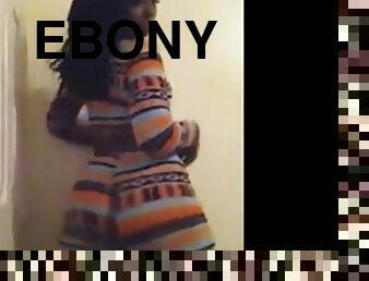 Ebony girl does a hot booty shake dance on live cam